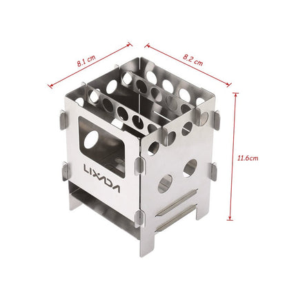 Lightweight Stainless Steel Outdoor Camping Cooking Wood Stove