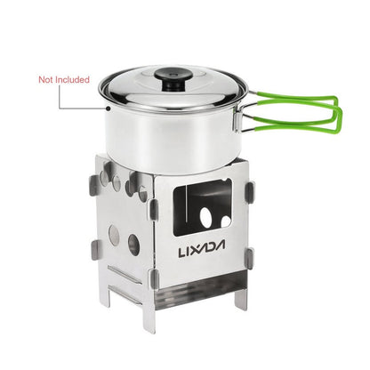 Lightweight Stainless Steel Outdoor Camping Cooking Wood Stove