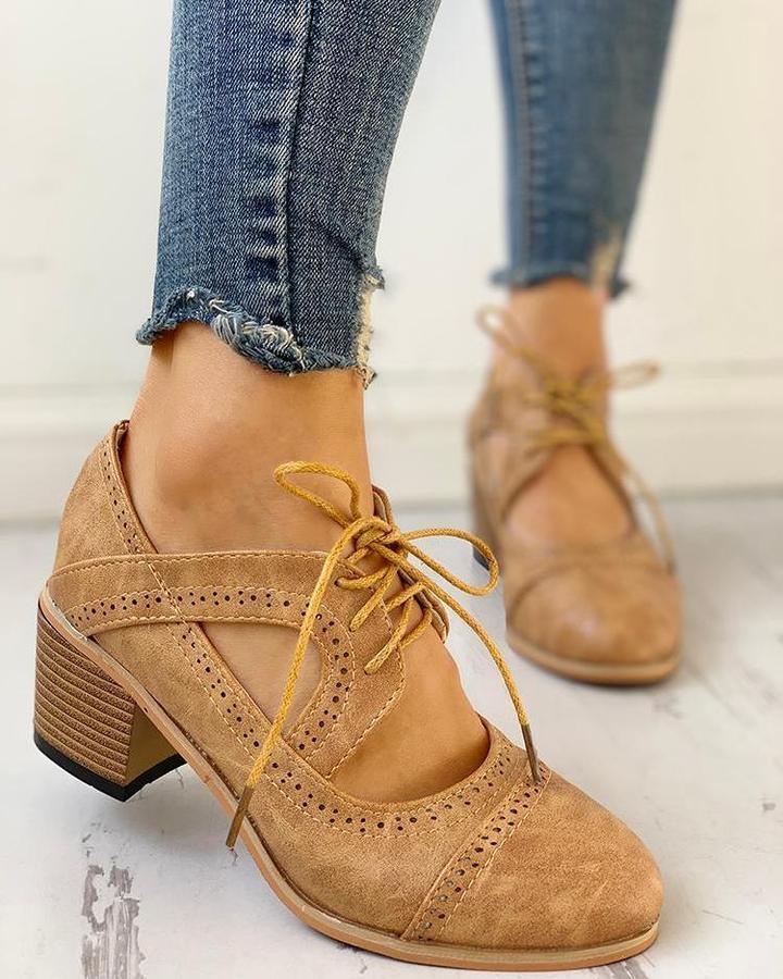 Rowena – Heeled Lace Up T Strap Womens Shoes