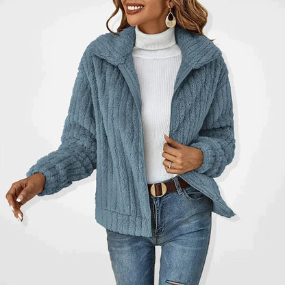 Long Fleece Vest for Women - Elin-Blue-S-State of Style