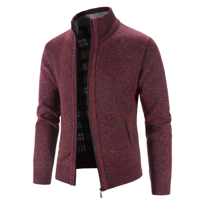 Men’s Chunky Knit Zip-Up Cardigan – Autumn and Winter Layer