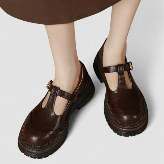 Lorraine | Damen Sandalen mit T-Riemen und Plateau