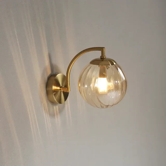 Luksusowa nowoczesna lampa ścienna ze szkła - CrystalGlow-Bursztyn-Trend Polska