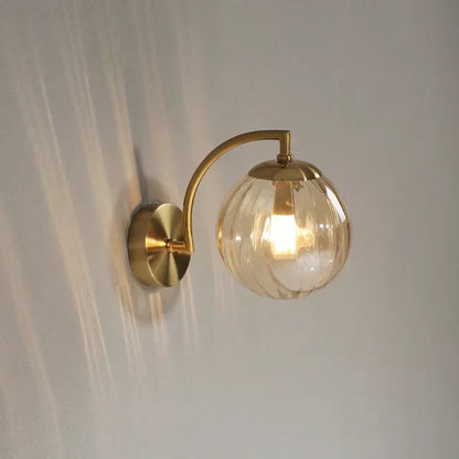 Luksusowa nowoczesna lampa ścienna ze szkła - CrystalGlow-Bursztyn-Trend Polska
