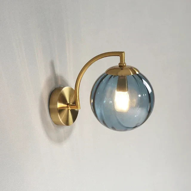 Luksusowa nowoczesna lampa ścienna ze szkła - CrystalGlow-Niebieski-Trend Polska