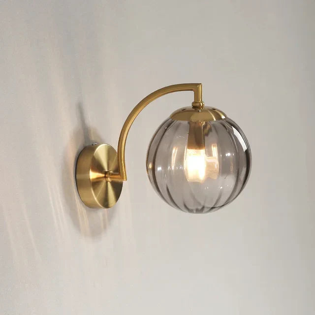 Luksusowa nowoczesna lampa ścienna ze szkła - CrystalGlow-Szary dymny-Trend Polska