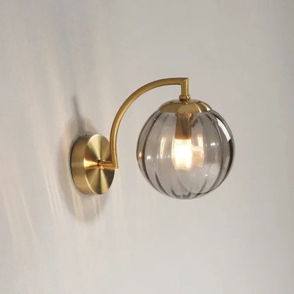 Luksusowa nowoczesna lampa ścienna ze szkła - CrystalGlow-Szary dymny-Trend Polska