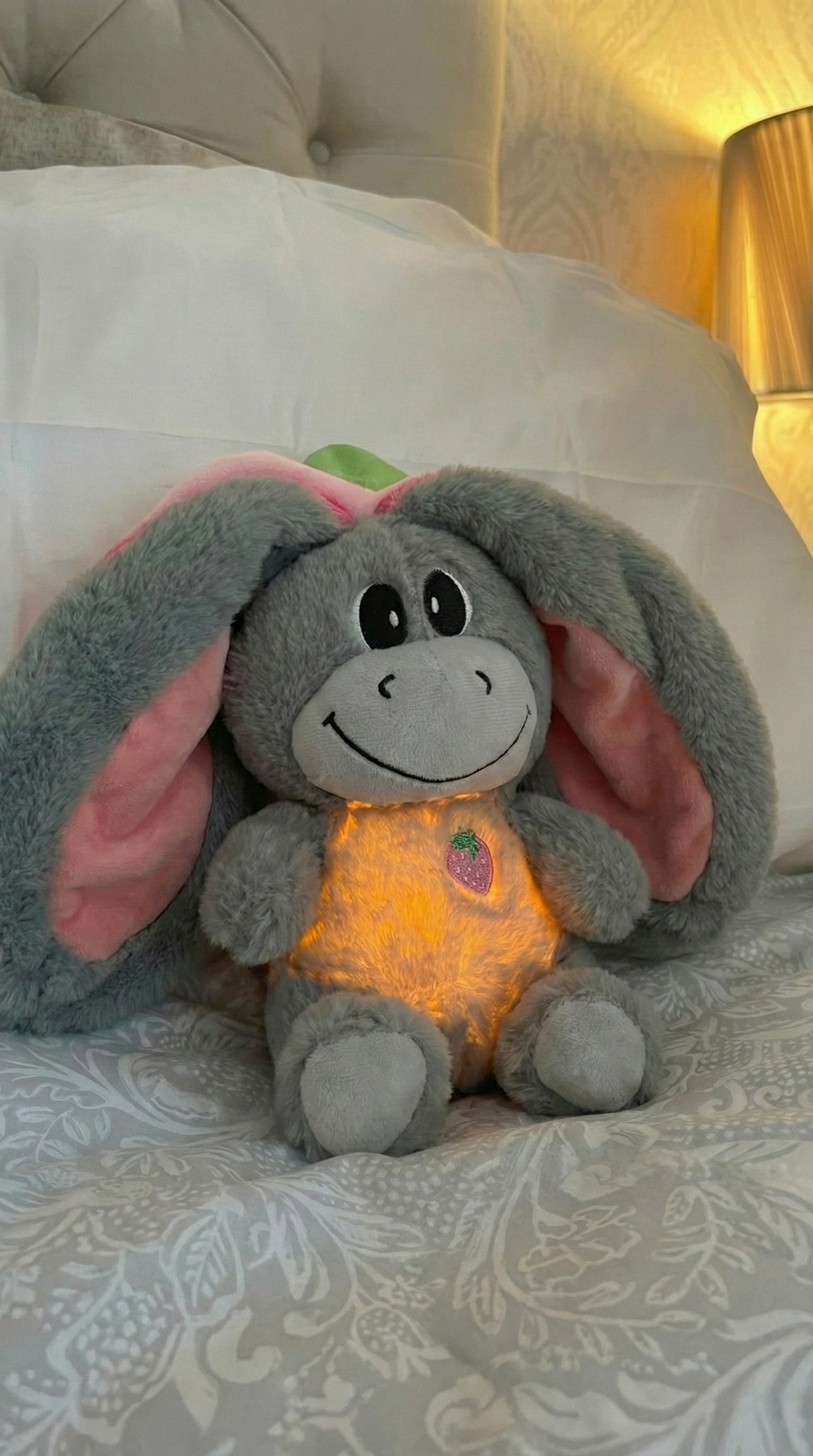 LumiDream Cozy Glow Bunny Plush - front view of plush bunny with soft glowing night light