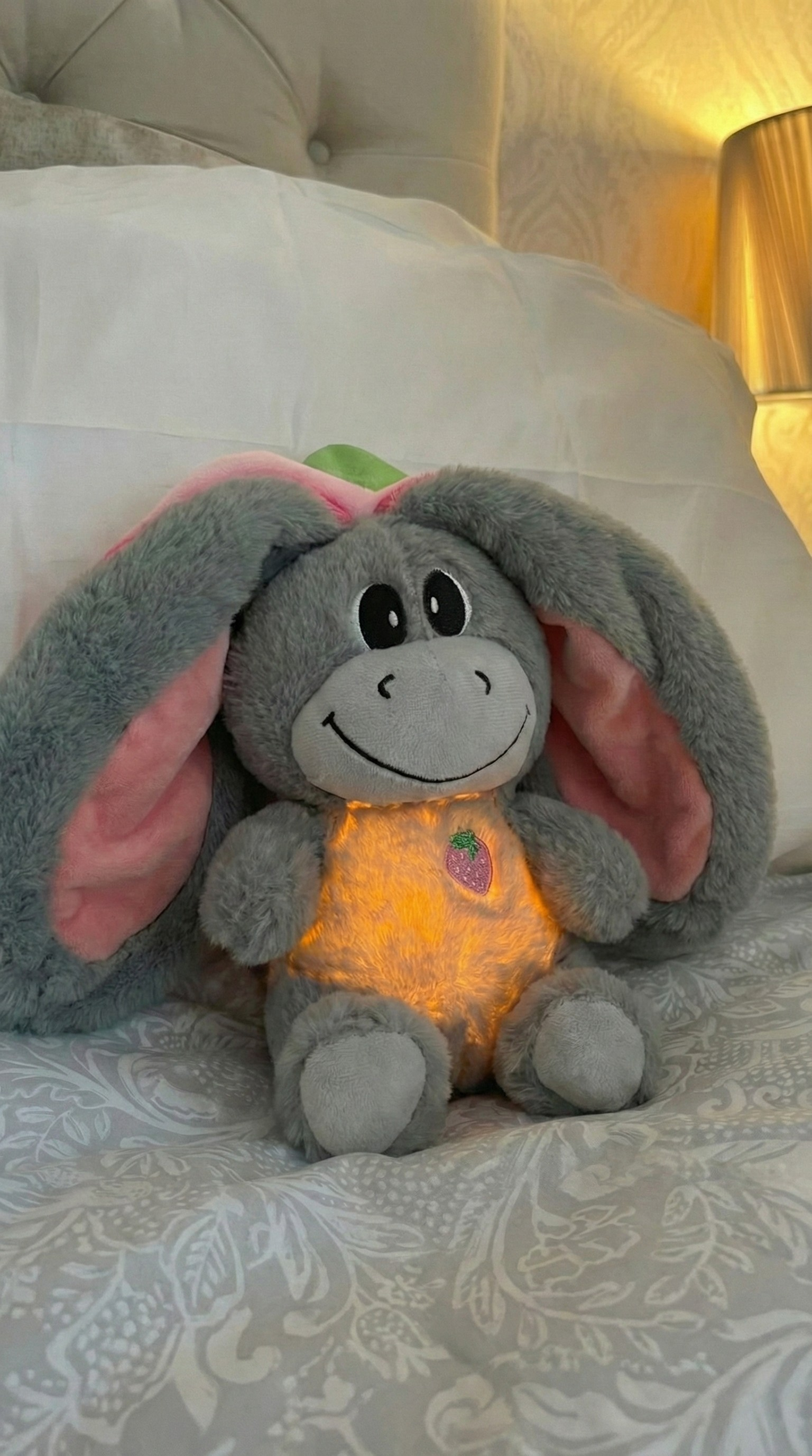 LumiDream Cozy Glow Bunny Plush - front view of plush bunny with soft glowing night light
