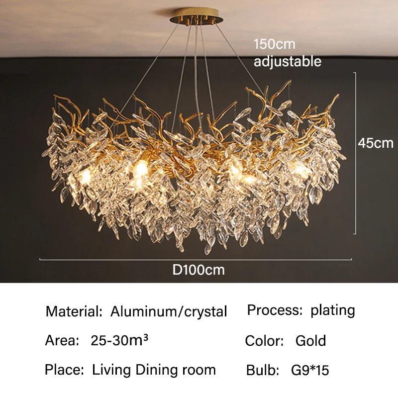 Kristallen Plafondlamp Rechthoek LED G9 Luxe Kroonluchter Woonkamer | Restfield