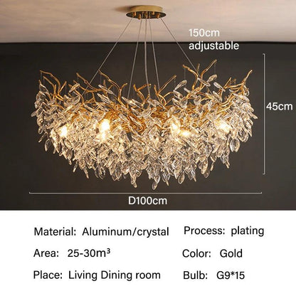 Kristallen Plafondlamp Rechthoek LED G9 Luxe Kroonluchter Woonkamer | Restfield