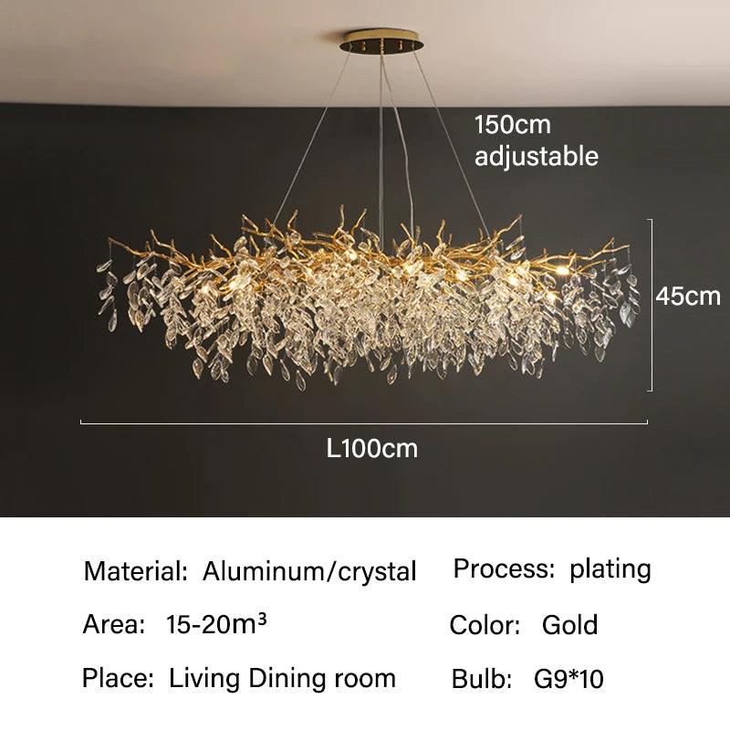 Kristallen Plafondlamp Rechthoek LED G9 Luxe Kroonluchter Woonkamer | Restfield