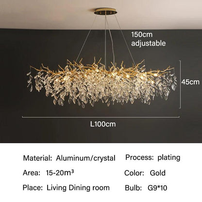 Kristallen Plafondlamp Rechthoek LED G9 Luxe Kroonluchter Woonkamer | Restfield