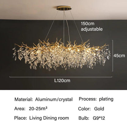 Kristallen Plafondlamp Rechthoek LED G9 Luxe Kroonluchter Woonkamer | Restfield