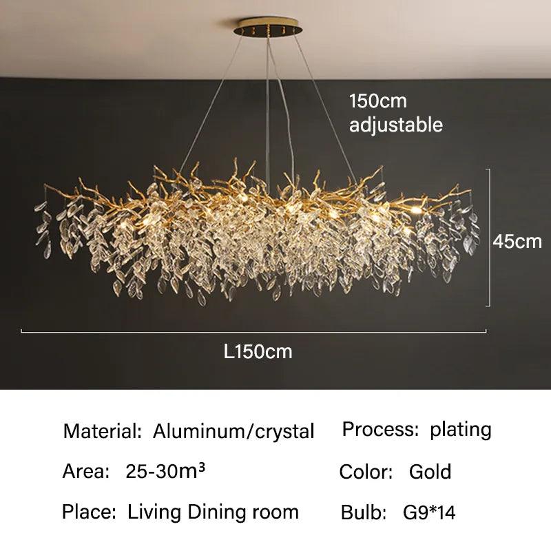 Kristallen Plafondlamp Rechthoek LED G9 Luxe Kroonluchter Woonkamer | Restfield