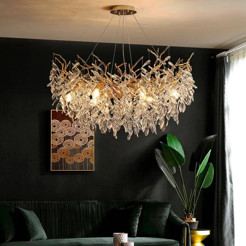 Kristallen Plafondlamp Rechthoek LED G9 Luxe Kroonluchter Woonkamer | Restfield