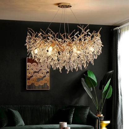 Kristallen Plafondlamp Rechthoek LED G9 Luxe Kroonluchter Woonkamer | Restfield
