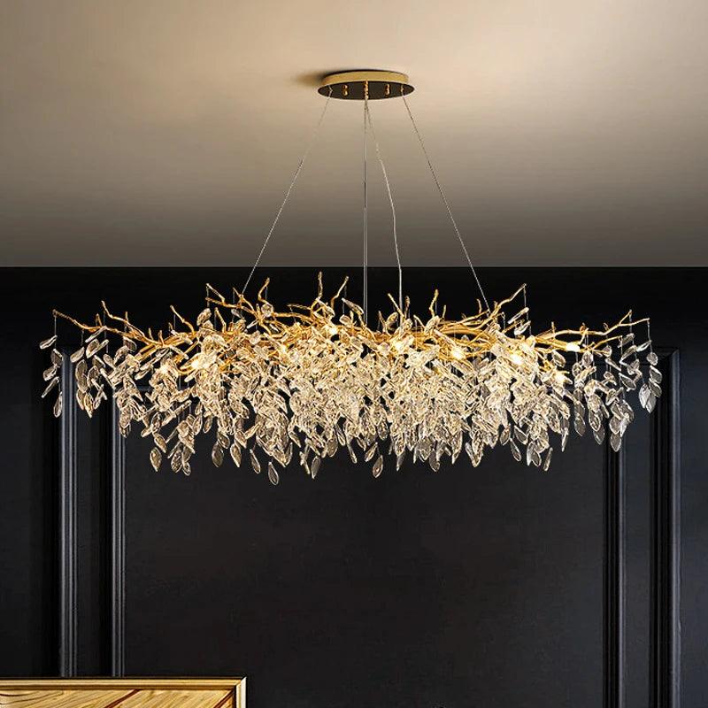 Kristallen Plafondlamp Rechthoek LED G9 Luxe Kroonluchter Woonkamer | Restfield