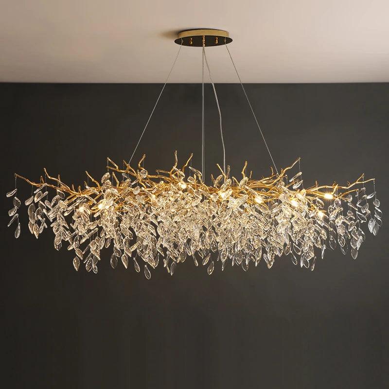 Kristallen Plafondlamp Rechthoek LED G9 Luxe Kroonluchter Woonkamer | Restfield