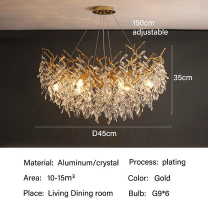 Kristallen Plafondlamp Rechthoek LED G9 Luxe Kroonluchter Woonkamer | Restfield