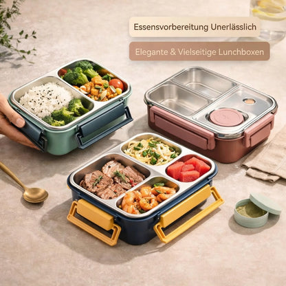 Lunchdose | Thermobehälter für Essen | Brotdose mit Fächern aus Edelstahl | Wärmebehälter | Esskraft