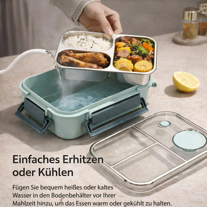 Lunchdose | Thermobehälter für Essen | Brotdose mit Fächern aus Edelstahl | Wärmebehälter | Esskraft