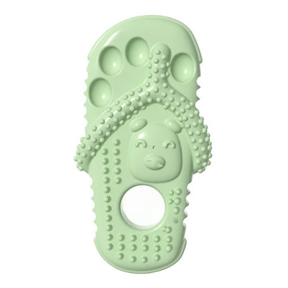 Grüner Hundekauspielzeug-Slipper, wasserdicht, bissfest, Zahnpflege, lustiges Design.