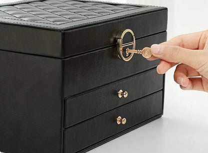 Skóra Styl Biżuteria Organizator | Elegancki Wielowarstwowy Schowek