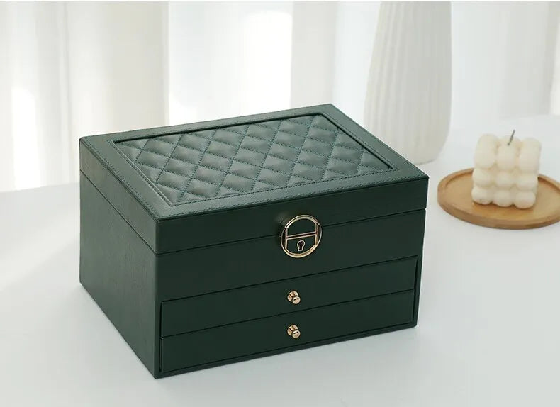 Skóra Styl Biżuteria Organizator | Elegancki Wielowarstwowy Schowek