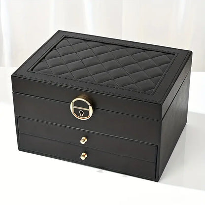 Skóra Styl Biżuteria Organizator | Elegancki Wielowarstwowy Schowek