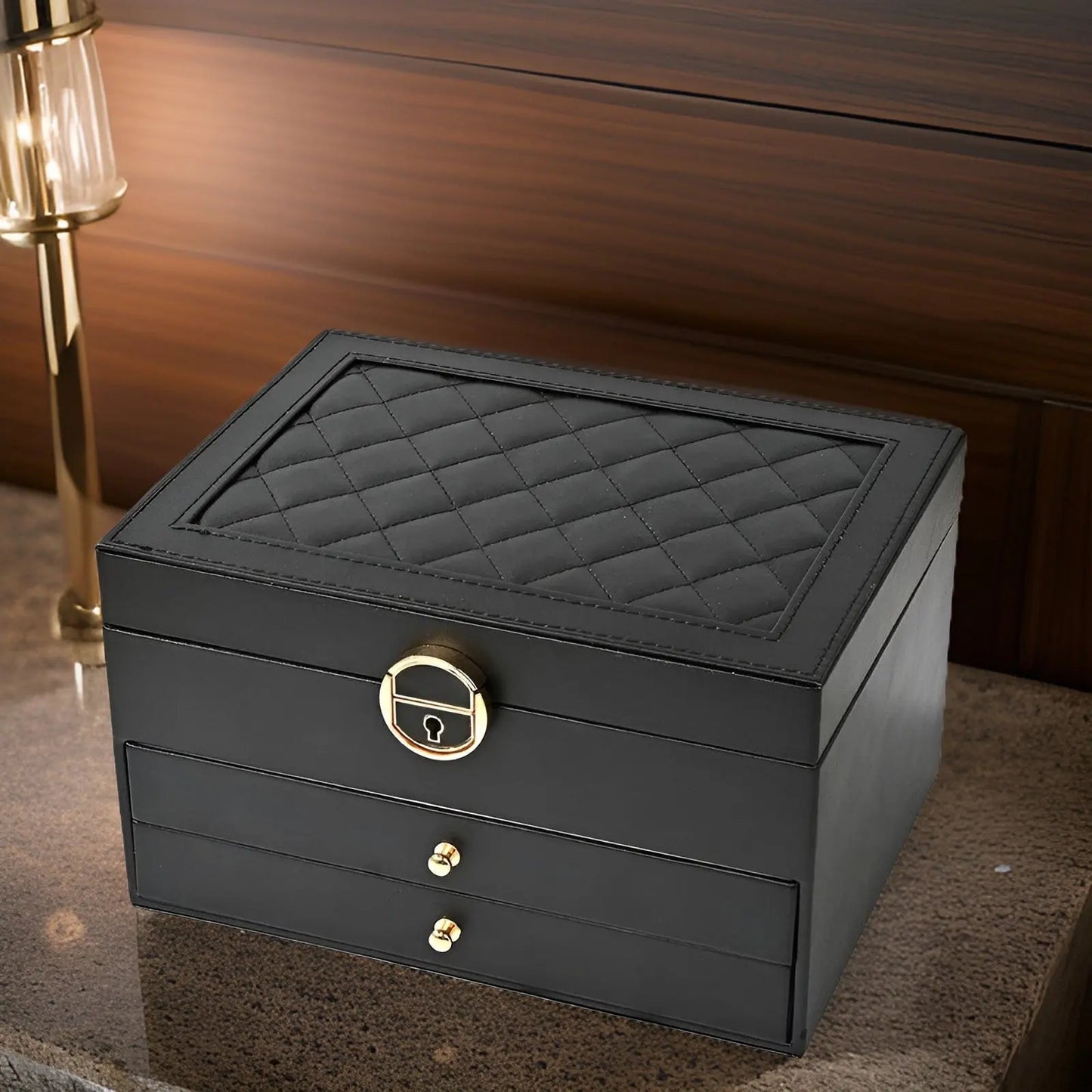 Luxury Multi-Layer Jewellery Box - EleganceBox-Black-Nora Luxe