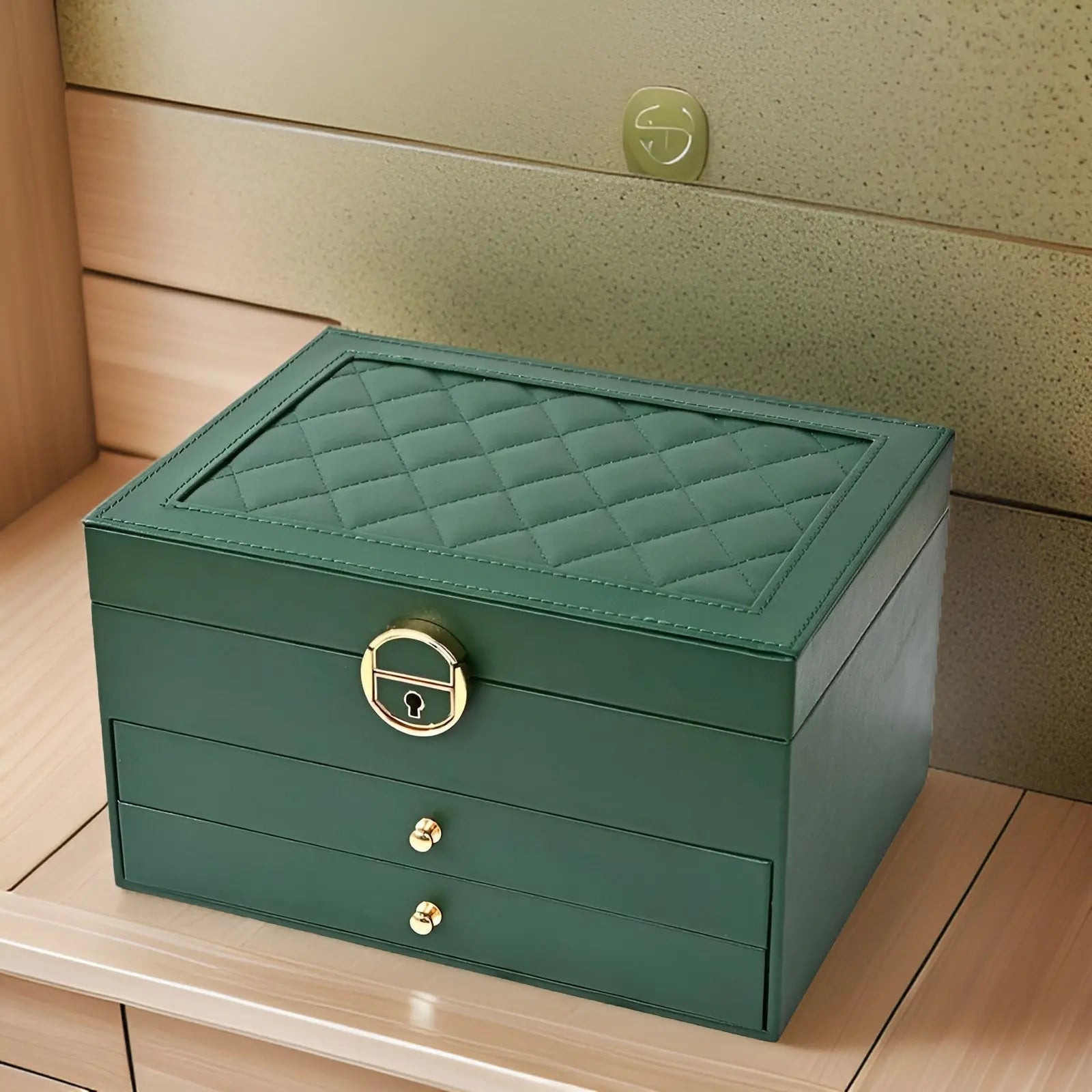 Luxury Multi-Layer Jewellery Box - EleganceBox-Green-Nora Luxe