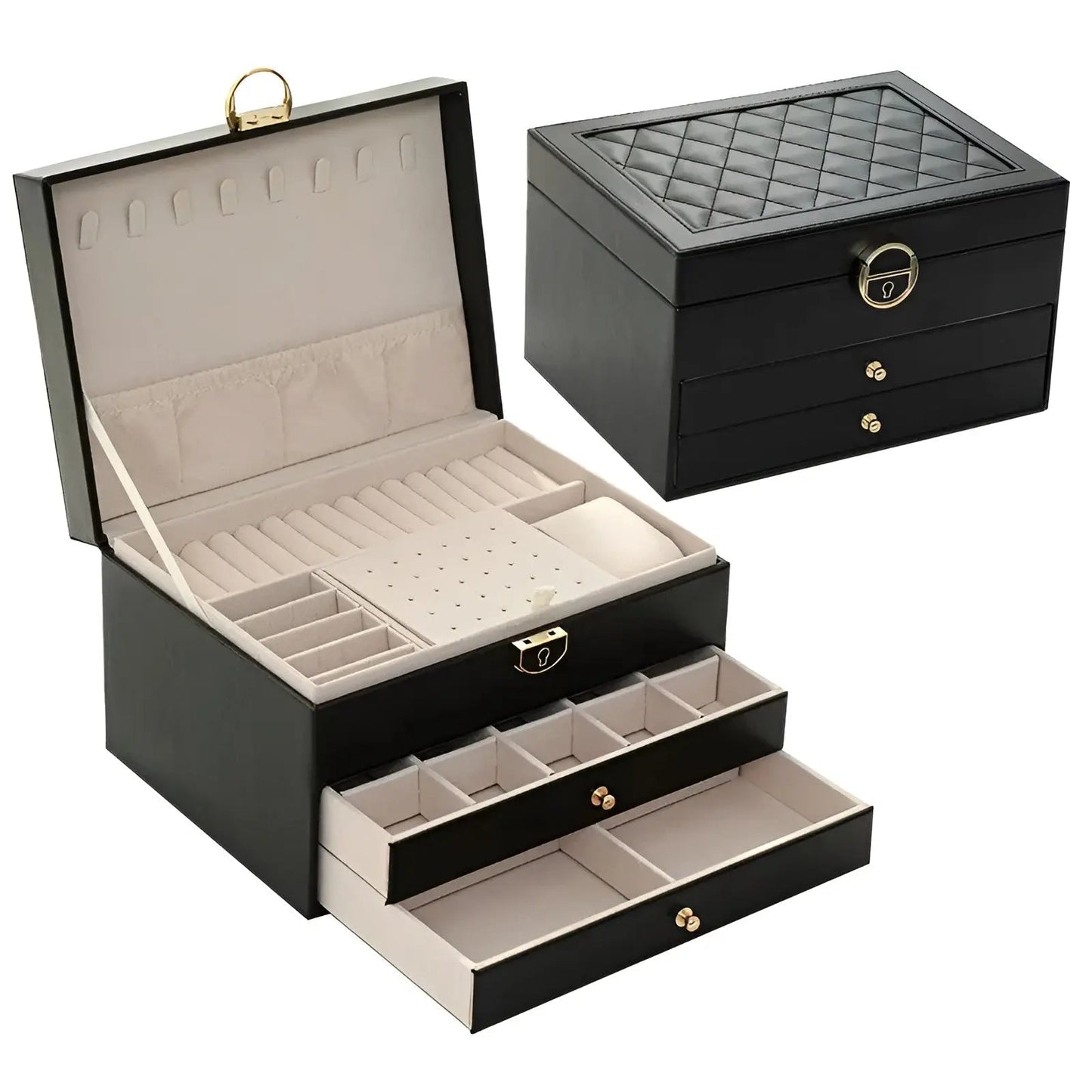 Luxury Multi-Layer Jewellery Box - EleganceBox-Pink-Nora Luxe