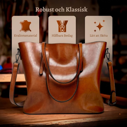 Nicole | Praktisk axelväska i äkta läder av hög kvalitet