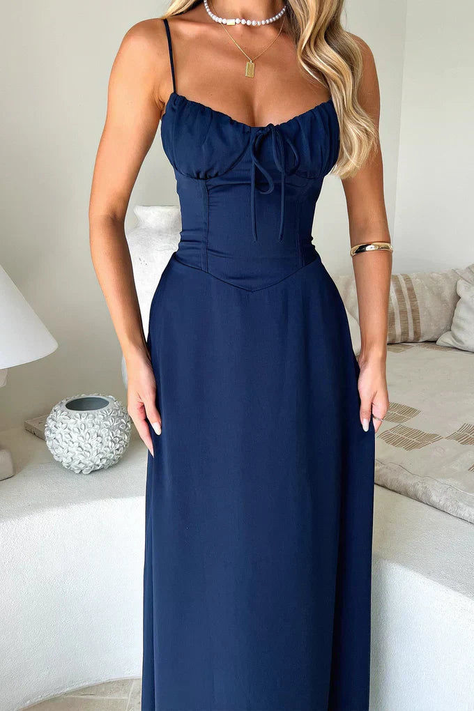 Women's Wedding Guest Spaghetti Strap Wrap Maxi Dress Evening