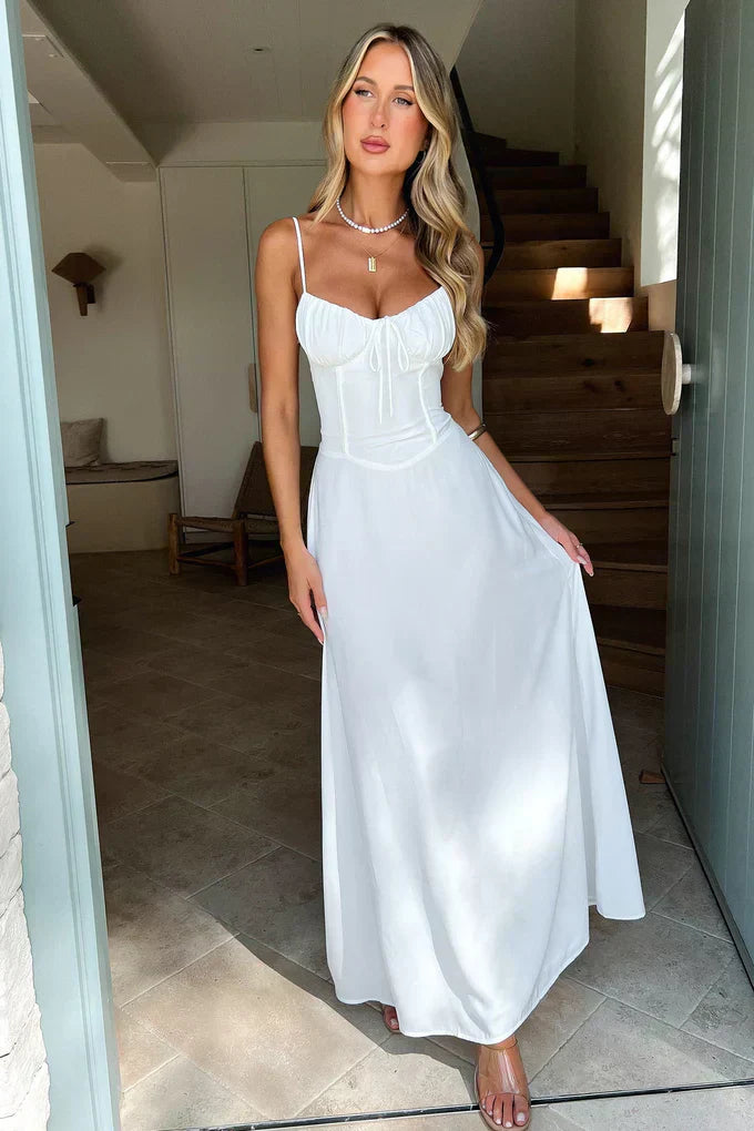 Women's Wedding Guest Spaghetti Strap Wrap Maxi Dress Evening