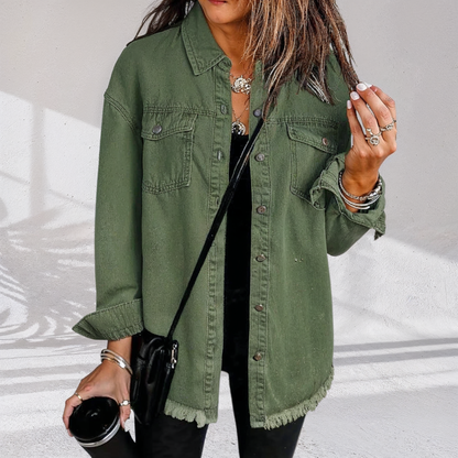 Veste Femme Vintage Oversize en Jean – Coupe Décontractée