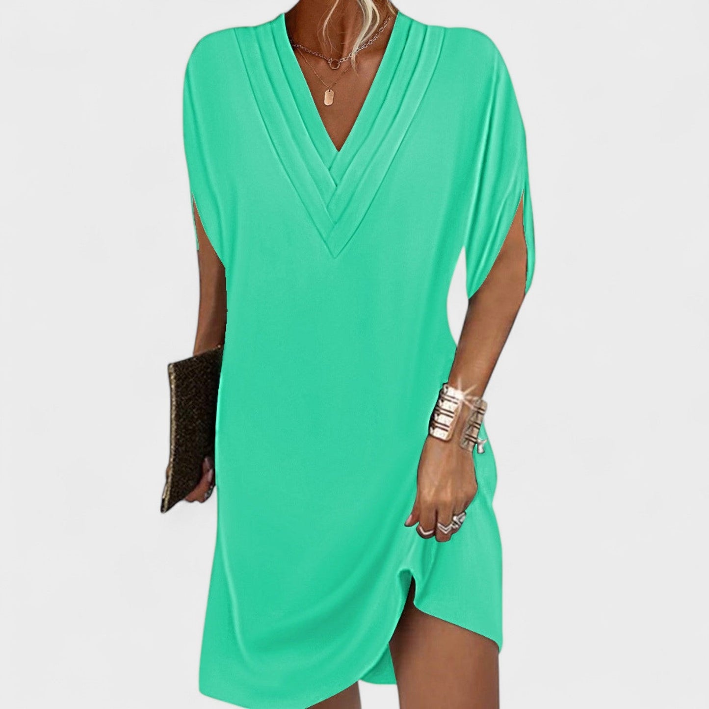 Helena - Vestido elegante con mangas abiertas