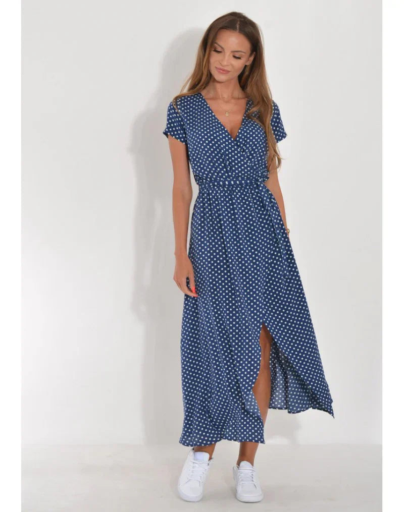 Julia – Elegantes Kleid mit V-Ausschnitt und figurbetonter Passform