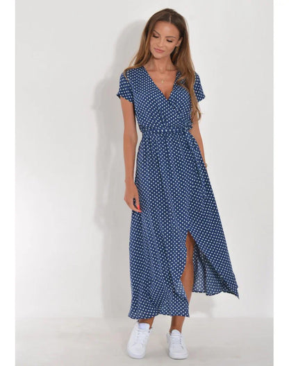 Noemie – Robe élégante à col en V et coupe sculptante