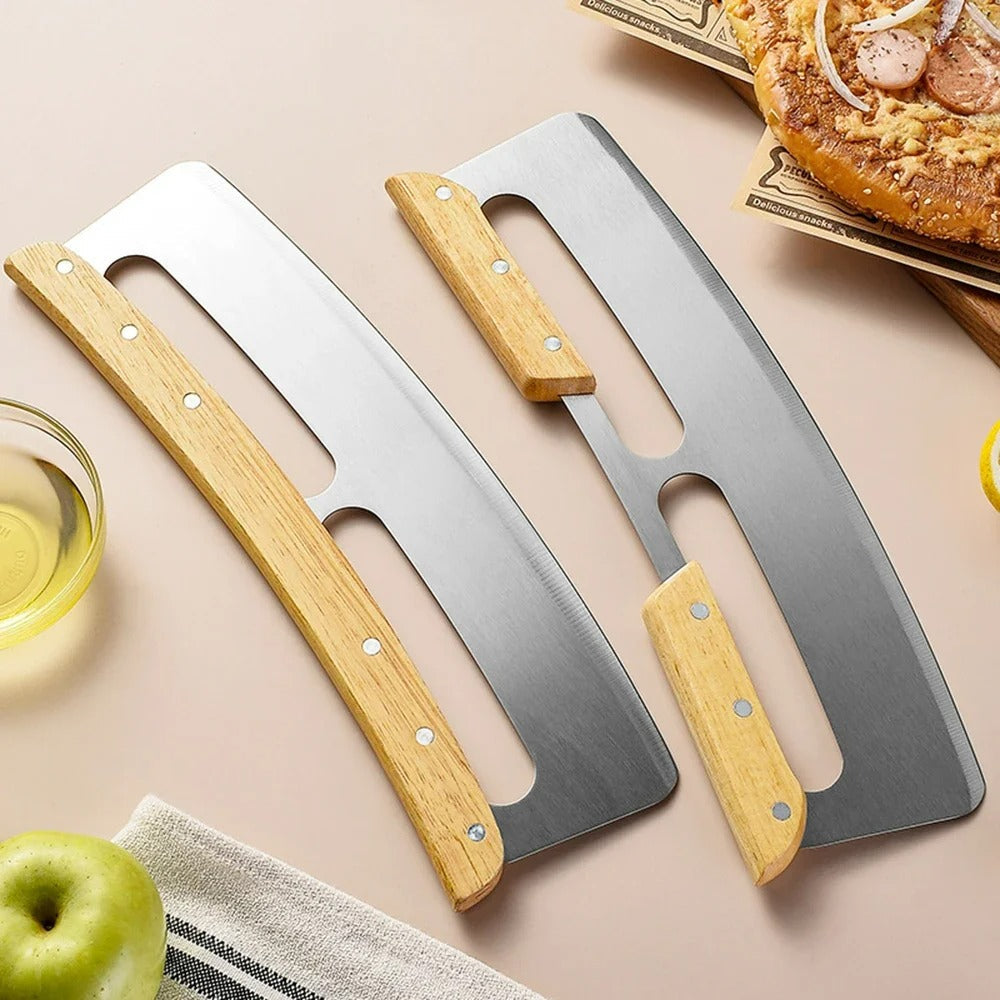 Großer Pizzaschneider mit gewölbtem Edelstahlmesser (35 cm) - Bruno