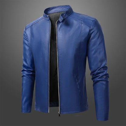 Elegant Herre Biker Læderjakke
