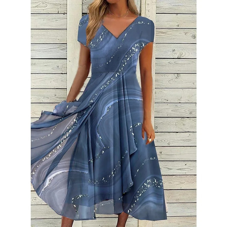 Naomi | V-hals Midi Jurk