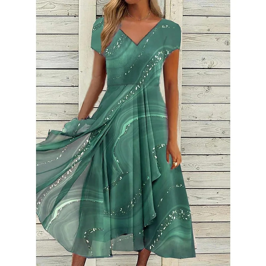 Naomi | V-hals Midi Jurk