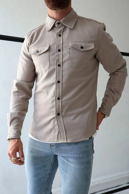 William Veste Homme en Cuir avec Boutons – Style Intemporel, Résistant & Élégant