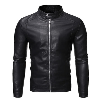 Xyron | Lederjacke mit Stehkragen