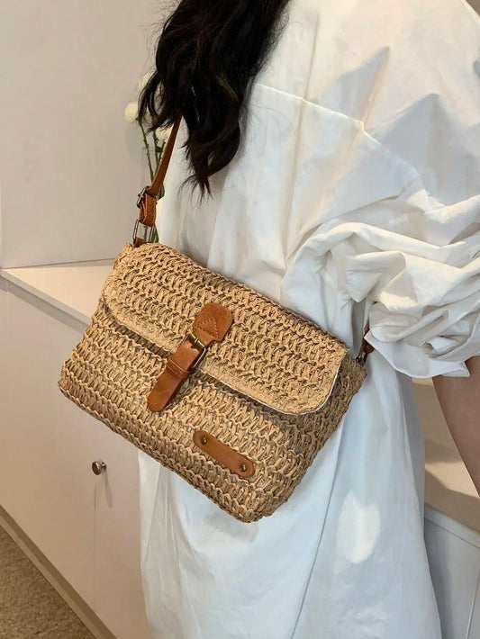 Evelien - Sac Bandoulière en Paille Naturelle – L’Accessoire Estival Incontournable
