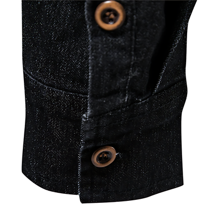 Camicia in denim di cotone da uomo