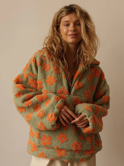 Daisy Bloom Fleece Kapuzenpullover