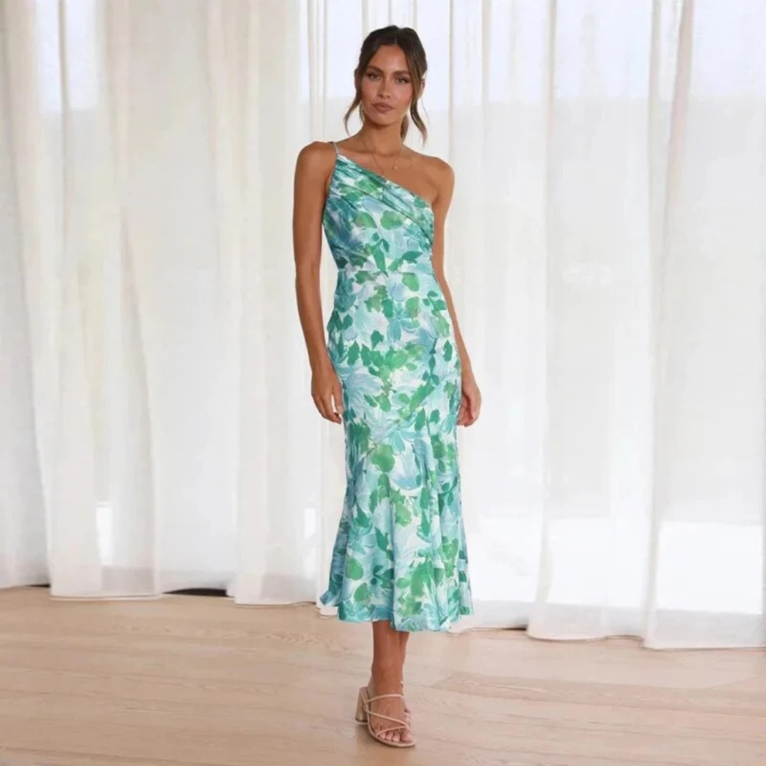 Maja | Damen Midi Sommerkleid Mit Blumenmuster Für Alltag
